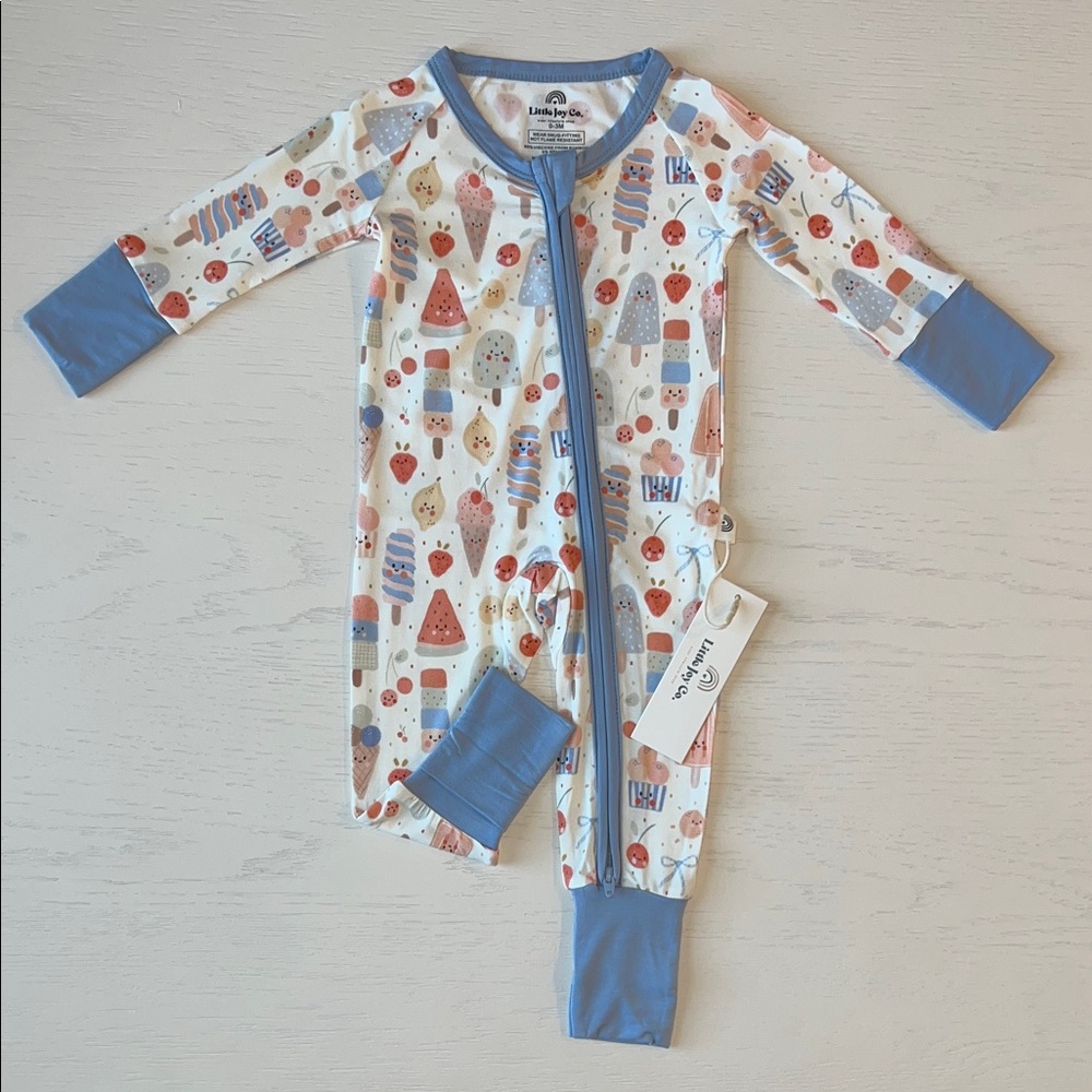 Little Joy Co Bamboo Popsicle Convertible Romper 0-3 months